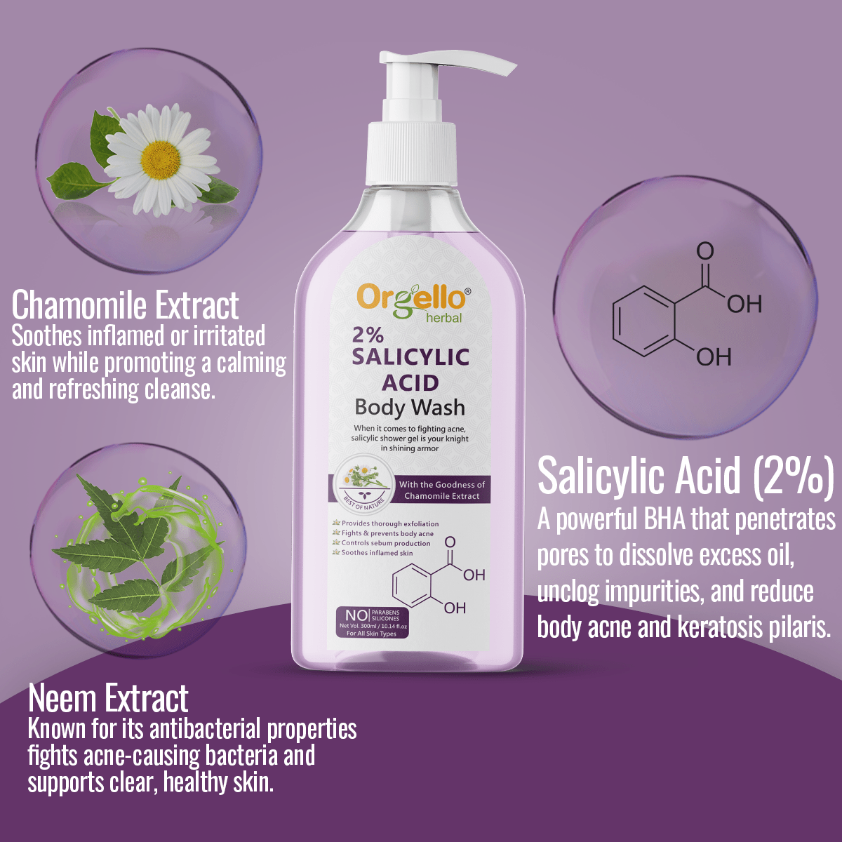 2%Salicylic Acid Body Wash - 300ml - simple