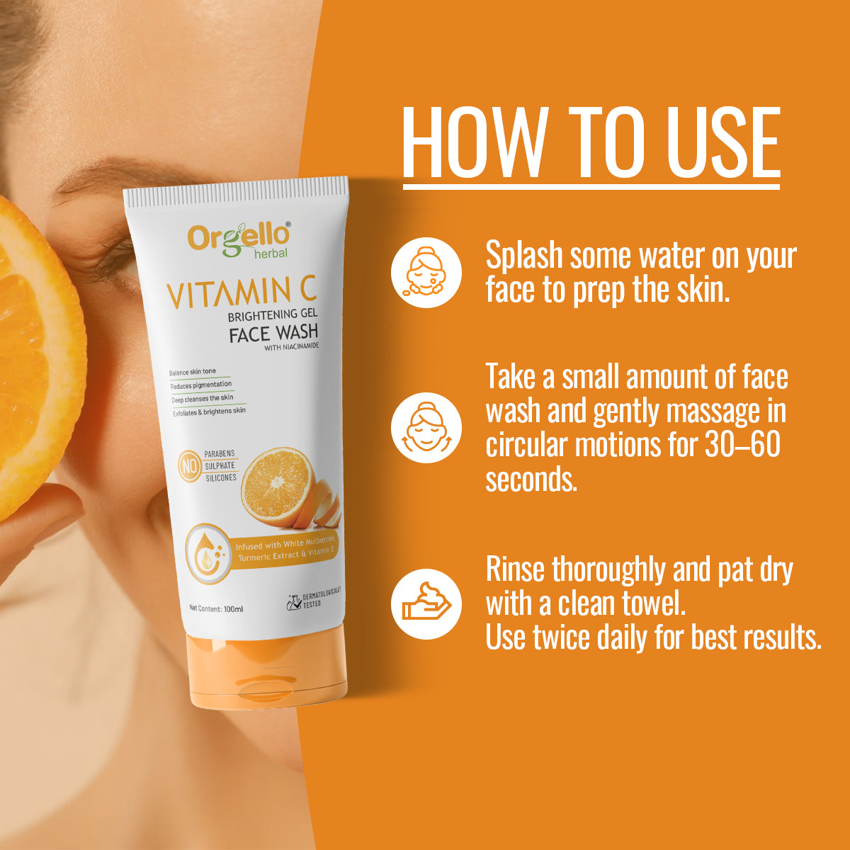 Vitamin C Brightening gel Facewash with Niacinamide 100ml