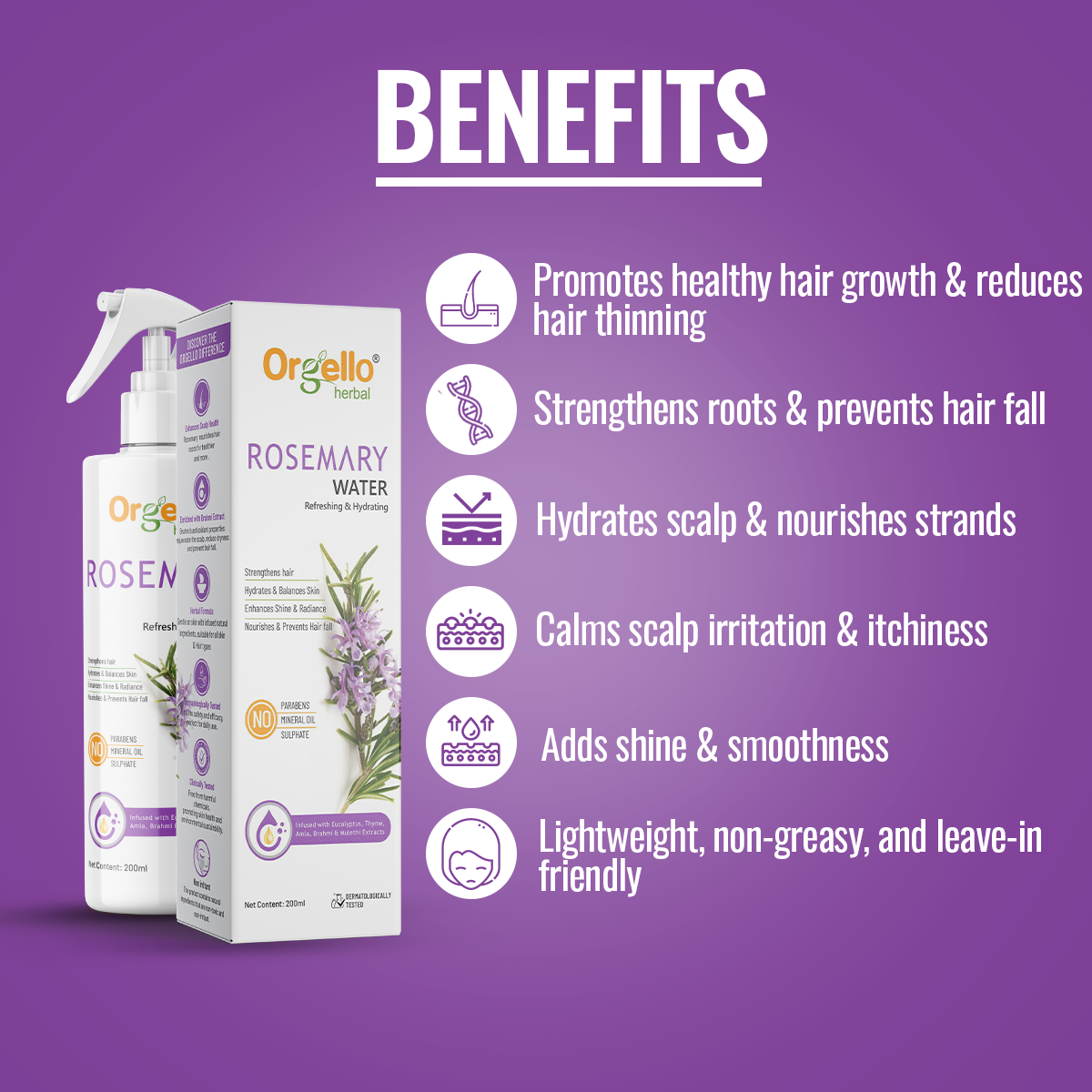 Rosemary Water For Hair Growth - 200ml