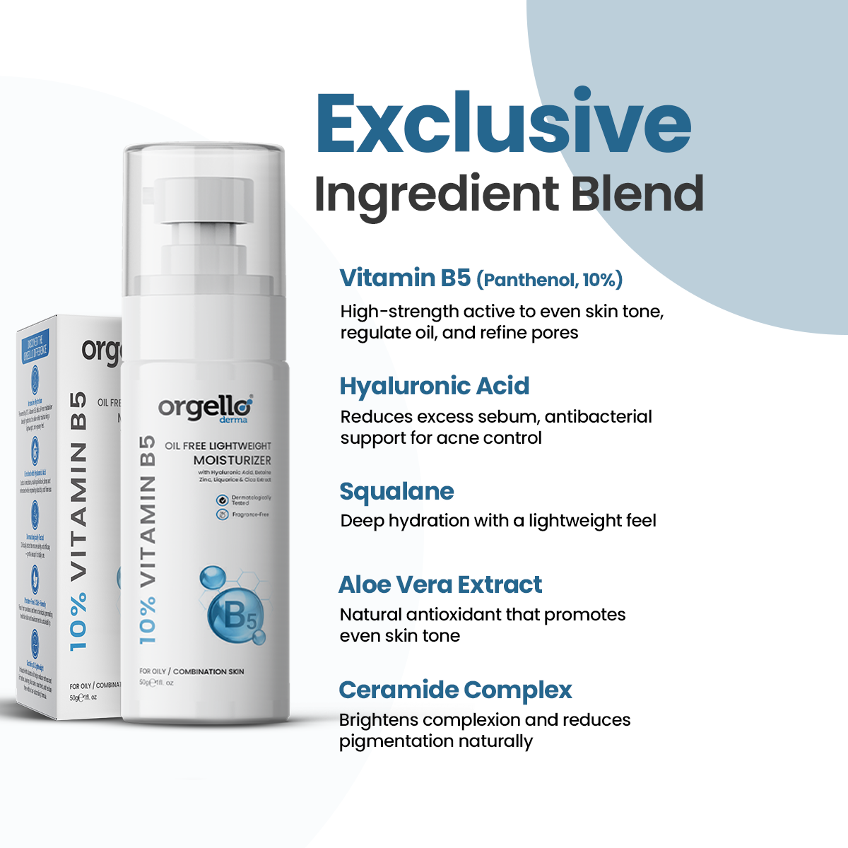 Orgello Derma 10% Vitamin B5 Moisturizer – Hydrate, Soothe and Strengthen Skin