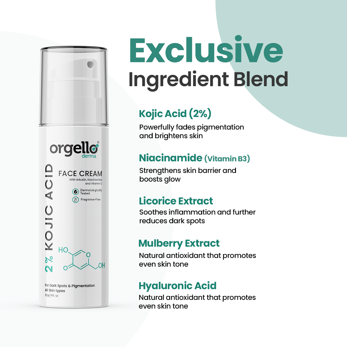 Orgello Derma 2% Kojic Acid Face Cream – Target Pigmentation & Brighten Skin