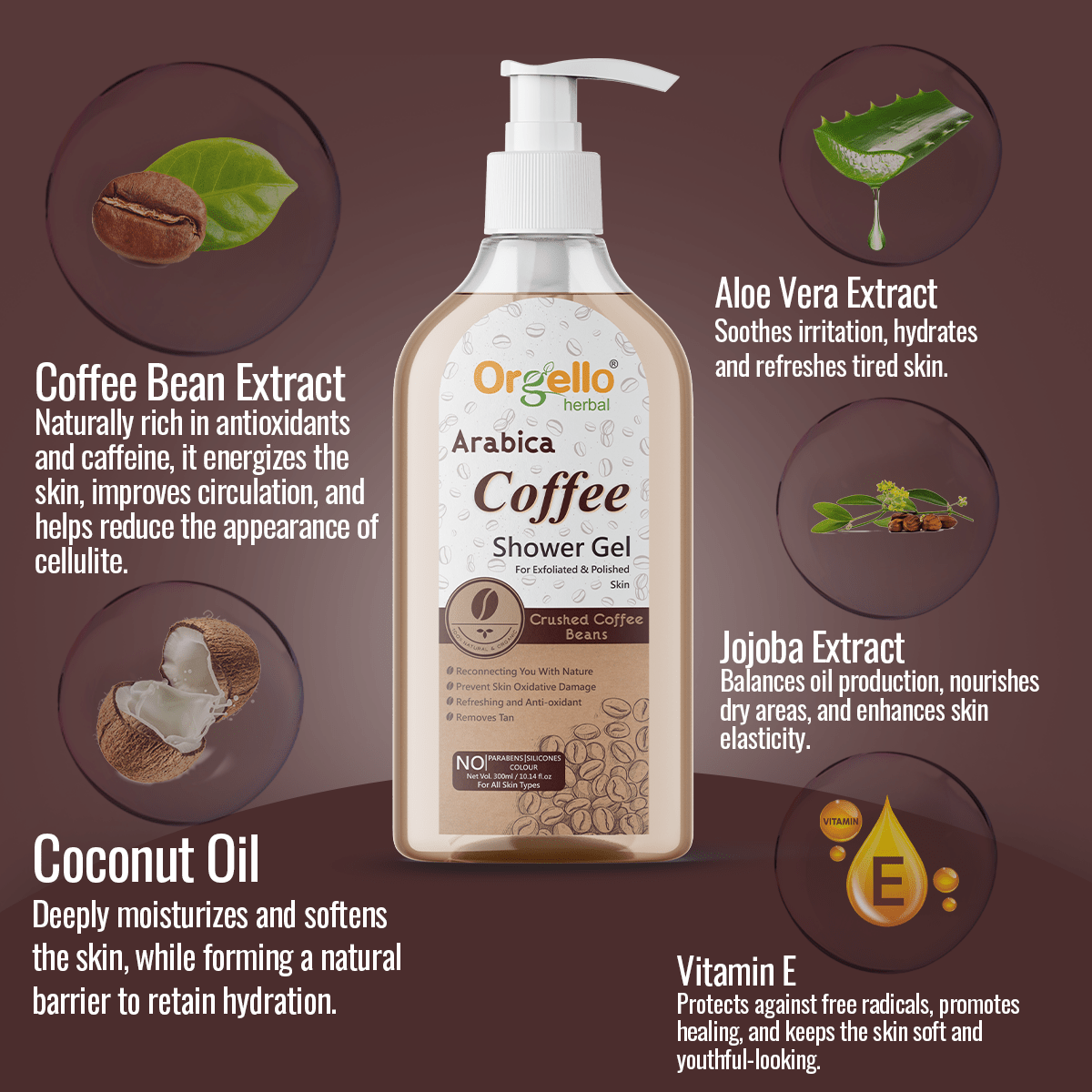 Arabica Coffee Shower Gel - 300ml - simple