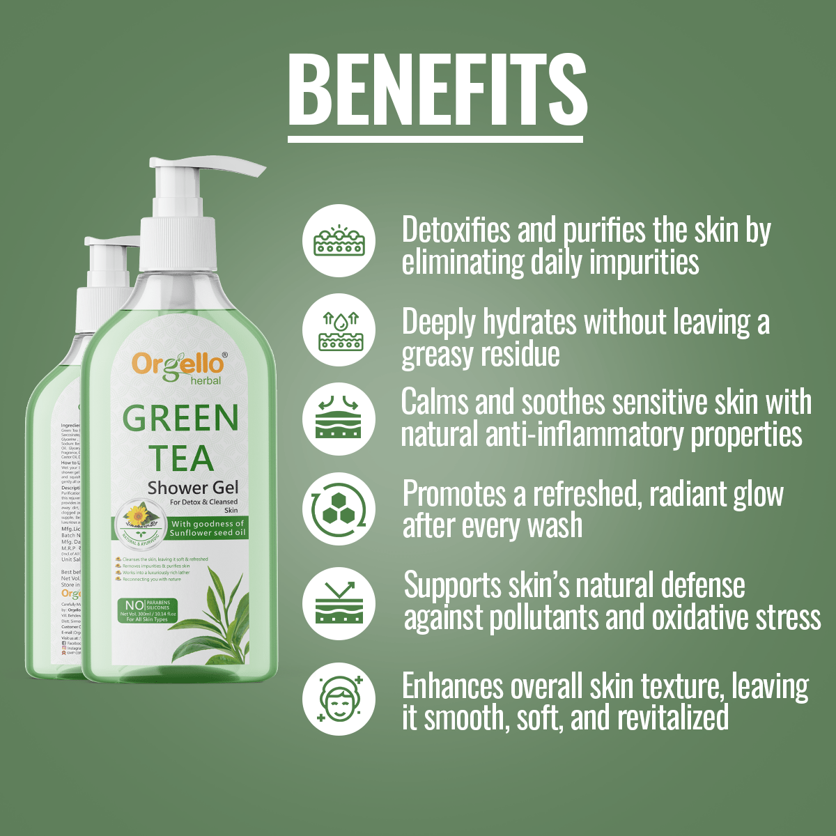 Green Tea Shower Gel - 300ml - simple