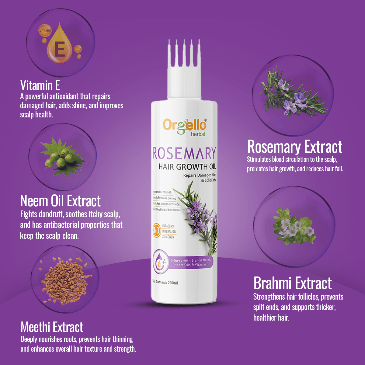 Rosemary Hair Growth Oil - 200ml - simple