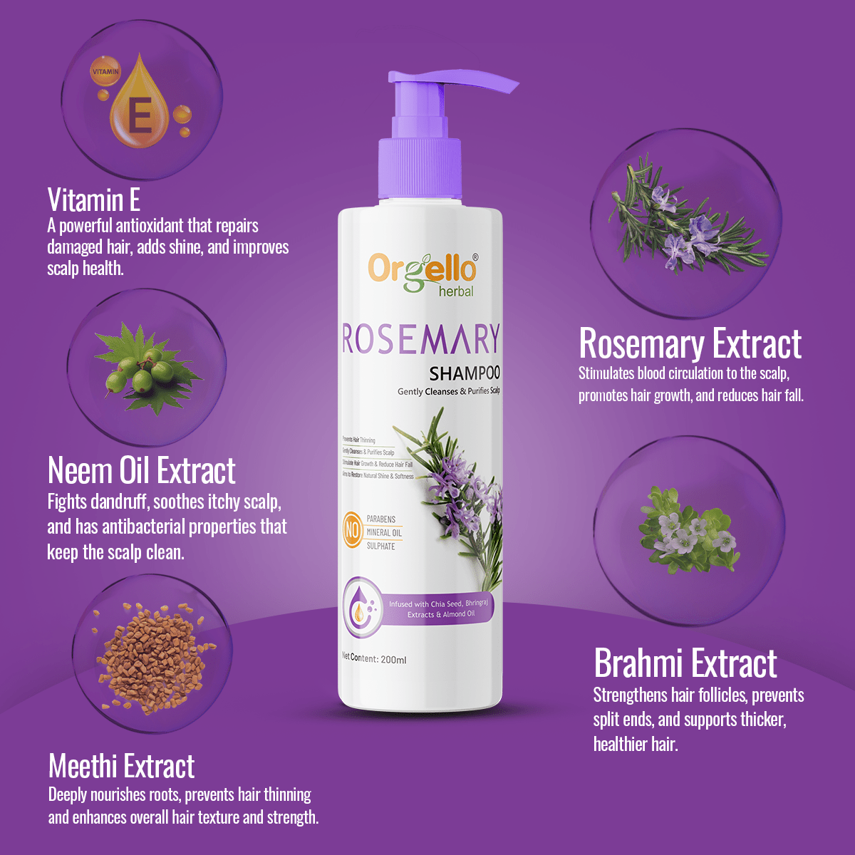 Rosemary Shampoo - 200ml - simple
